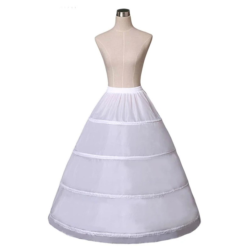 White 4 Hoops Ball Gown Petticoat Wedding Accessories Bride Crinoline Underskirt peticoat wedding dress costume adult petticoat