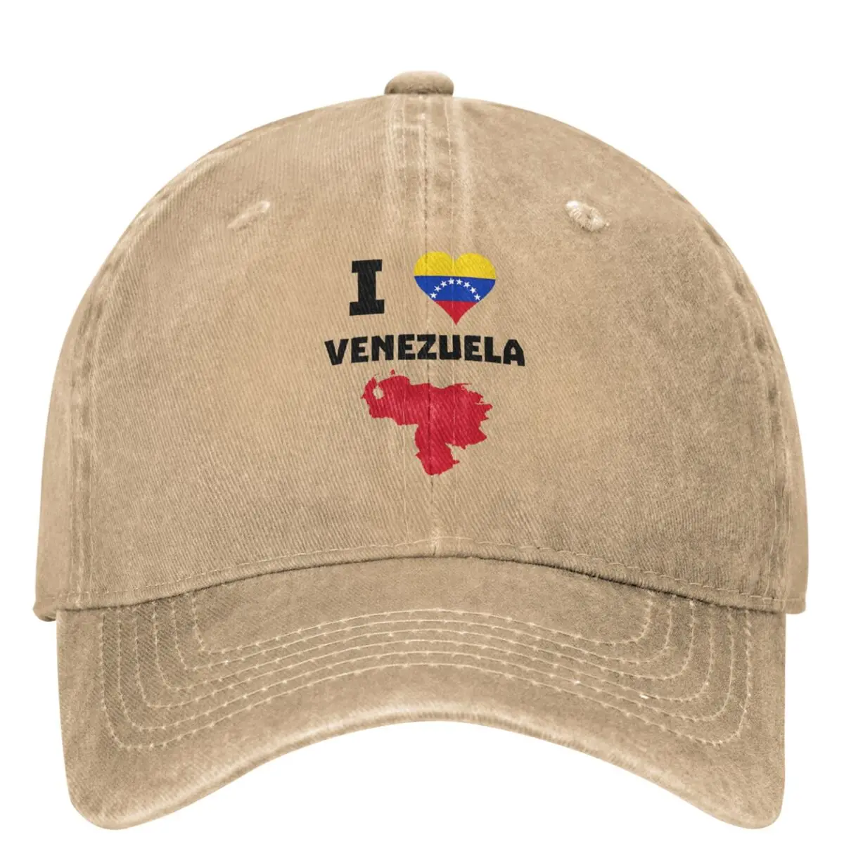 I Love VZLA Venezuela Heart Flag Outfits Unisex Style Baseball Cap Distressed Denim Washed Caps Hat Outdoor Summer Casquette