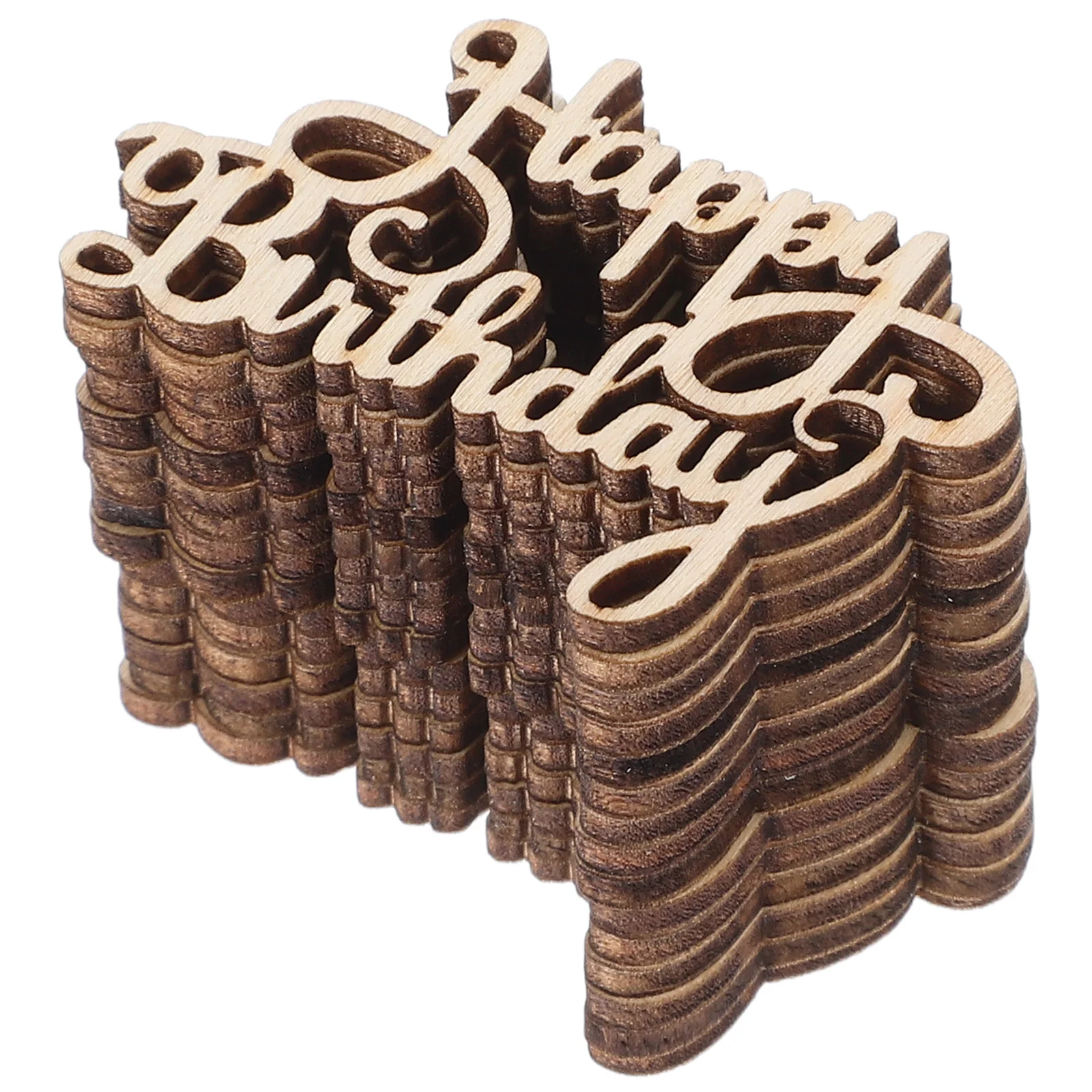 

15pcs Happy Birthday Wooden Piece Decorative Craft for Party Home Gathering Photo Props Hollow Design CreativeBackdrop
