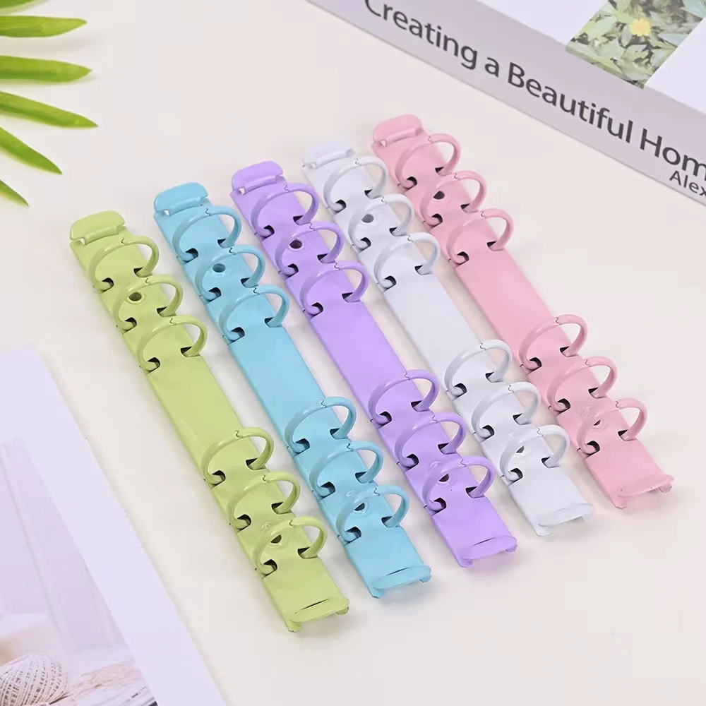 A5 A6 A7 B5 Anel Binder Clips Fivela destacável Loose-leaf Binding Strip Colorido Metal Binding Clips Escritório Escola Suprimentos