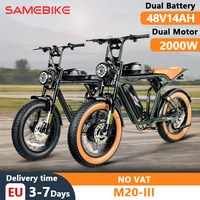 SAMEBIKE M20-III E-Bike 2000W Dual Motor 48V32AH Dual Battery Electric Bicycle Aldult Dual Adjustable Suspension Electric Bike