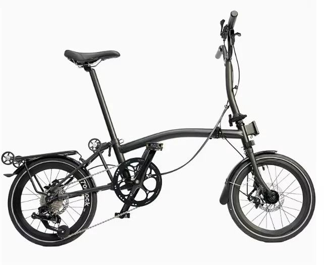 T9D-349D 16-inch 9-speed Disc Brake Tri-folding Bike MintPapts Steel S bar Y BAR M BAR Folding Bicycle Tri-folding Bicycle