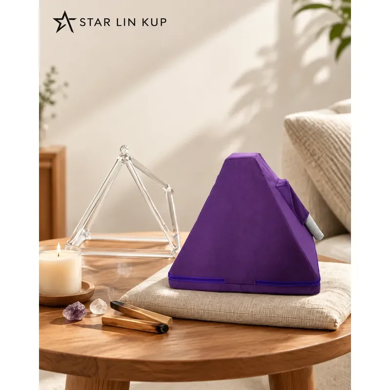 STAR LIN KUP 12 Inch Clear Quartz Crystal Singing Pyramid for Sound Healing Meditation Energy Balance with Carrying Bag