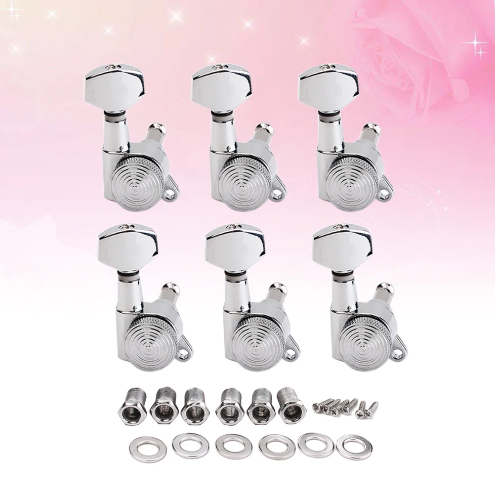 

6pcs Black Auto Locking Tuning Pegs For Electric Sealed Machine Heads Heavy Strong Metal Body Replacement Parts For