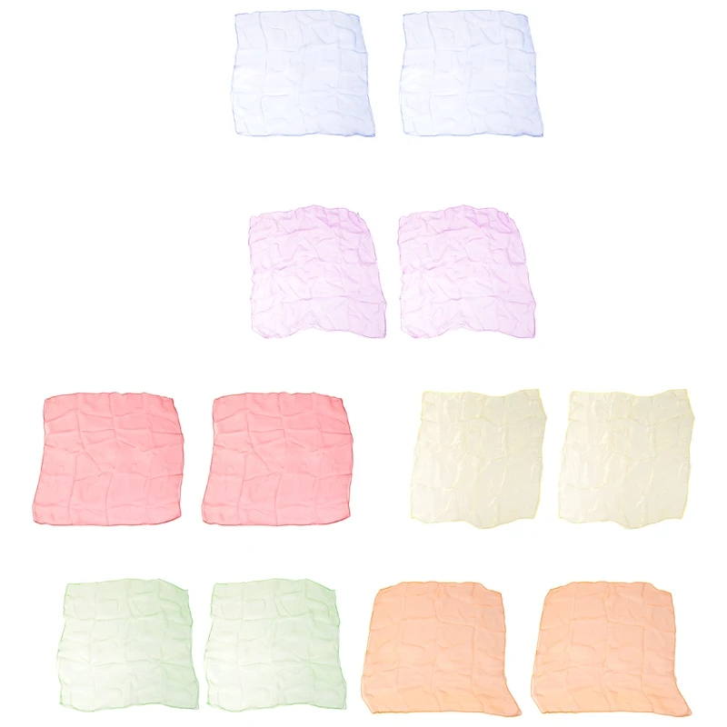 N37R_12Pcs أوشحة رقص حريرية مربعة الشكل 24 × 24 بوصة 6 ألوان #5