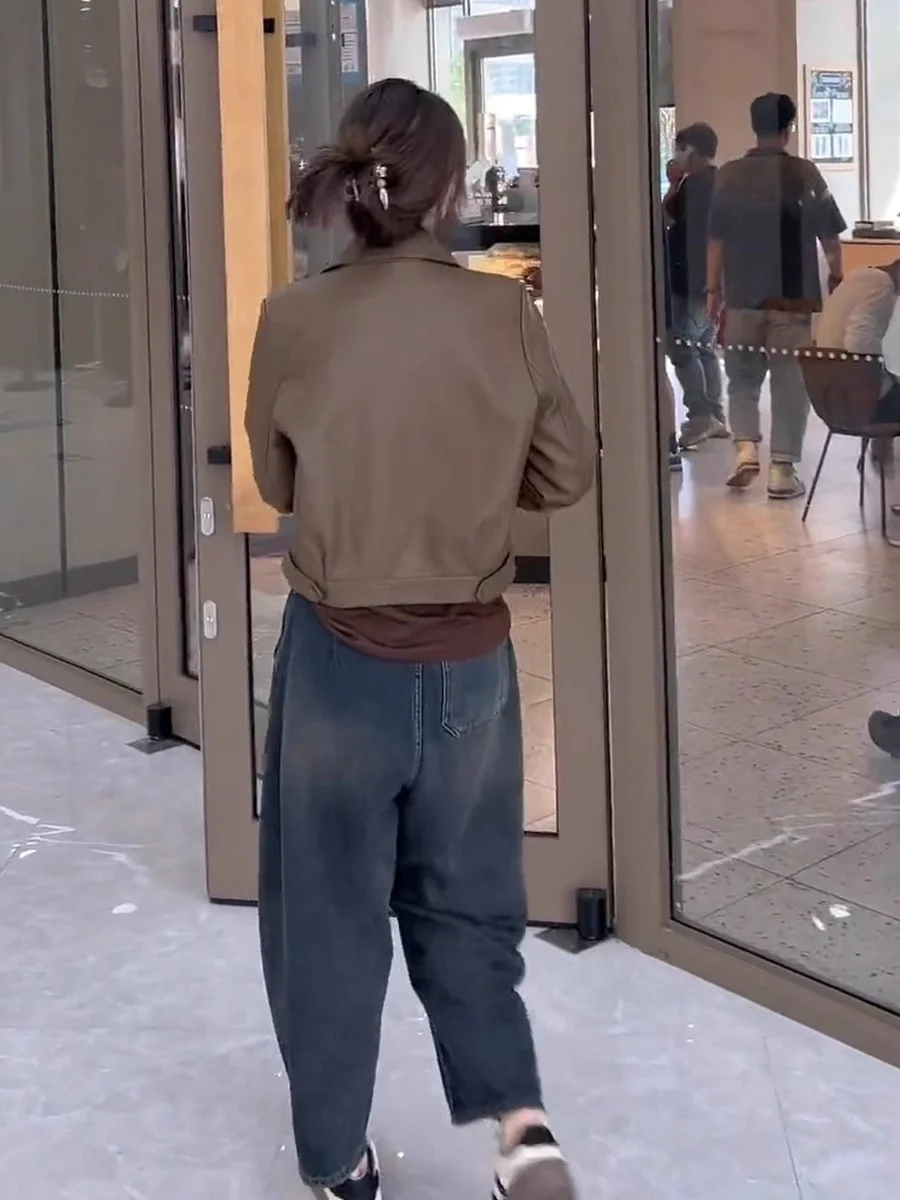 Giacca Casual in Pelle PU da Donna, Stile Biker, Vestibilità Morbida e Snellente, Nuova Collezione Primavera Autunno, Chiusura con Cerniera, Maniche Lunghe