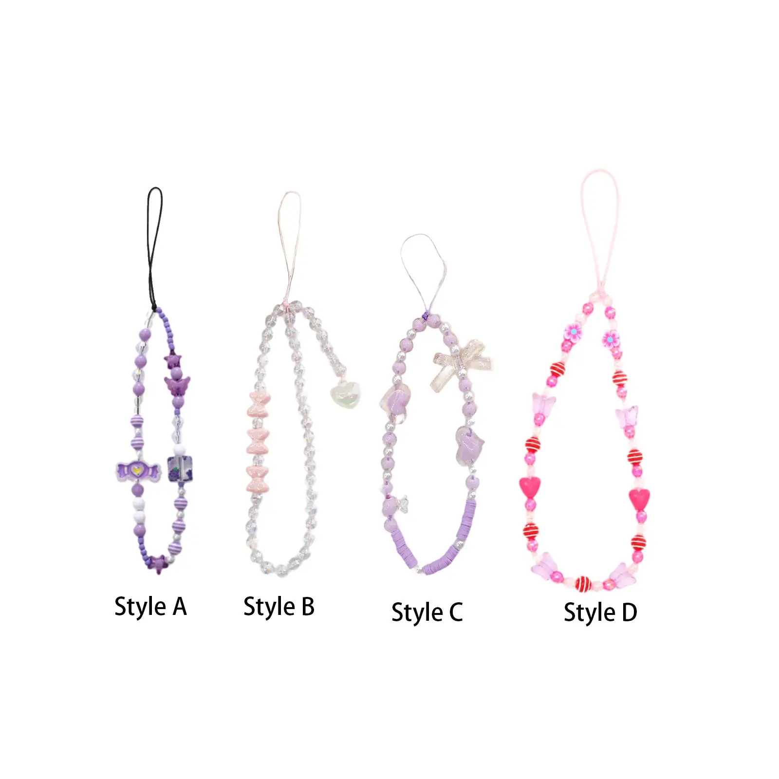 Mobile Phone Charm Lanyard Keychains Beaded Phone Strap Creative Universal