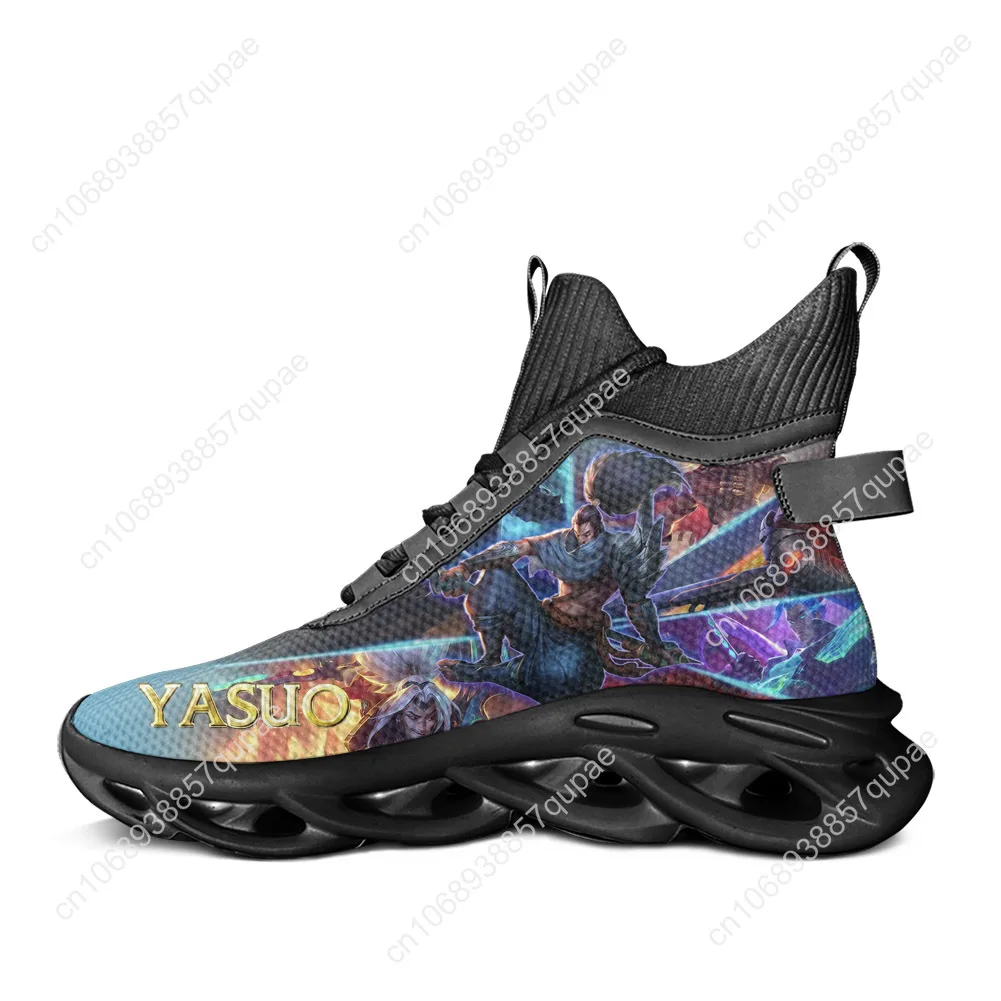 Juegos de Anime League of Legends Ya Suo zapatillas planas altas para hombre zapatos casuales para mujer zapatos para correr zapatillas calzado zapato personalizado