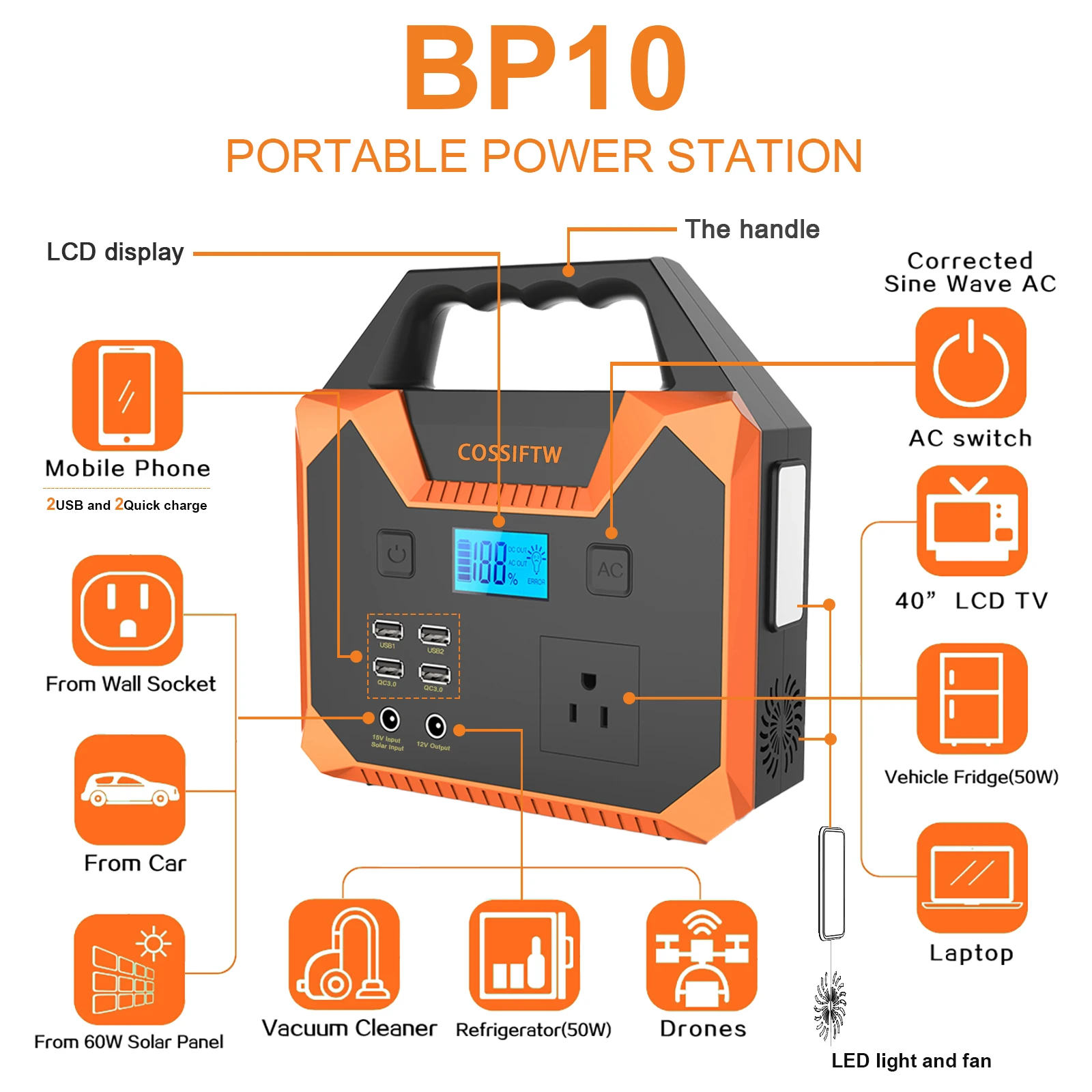 150w Solar Generator Portable Rechargeable Power Station And 12V Car Jump Starter Booster For Travel Camping Emergency 25000mAh