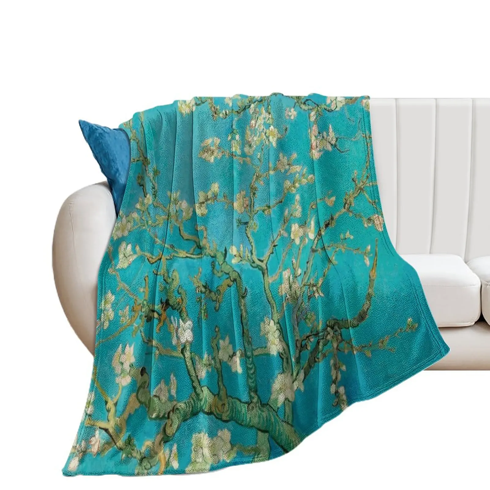 

Van Gogh Almond Blossom, 1890 Throw Blanket Fashion Sofas Camping Travel Blankets