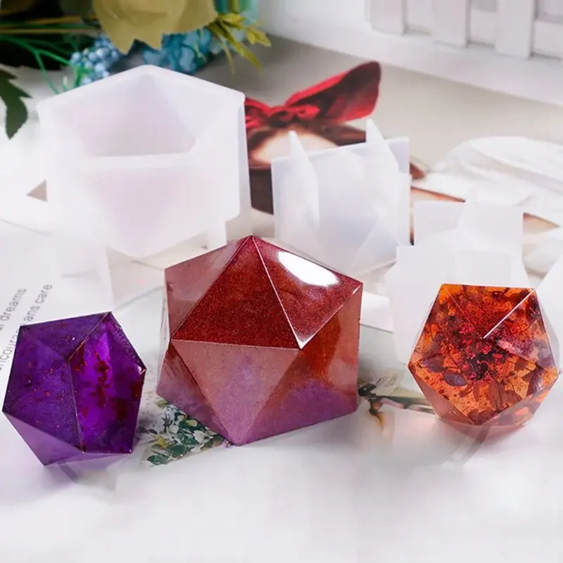 DIY Kristall Epoxid form Desktop Tisch dekoration Schmuck große facetten reiche Hochspiegel Silikon form für Harz