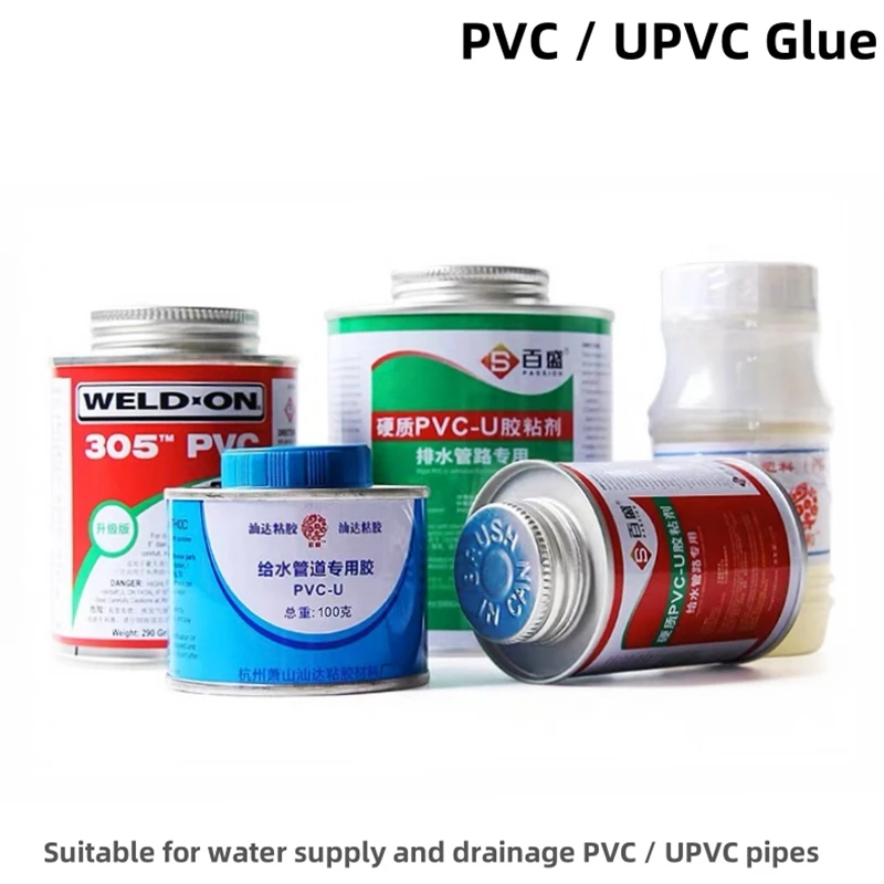 100~500g UPVC/PVC Glue For Water Supply/Drainage Pipe Connecting Fitting Sealant Garden Irrigation System Pipeline Tube Adhesive