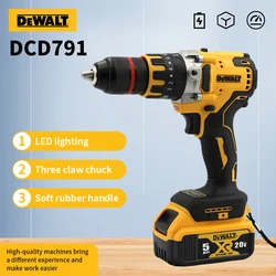 DEWALT DCD791 Compact Cordless Drill Brushless Motor Drill Screwdriver Multi functional Drive Home Rechargeable Electric Tools