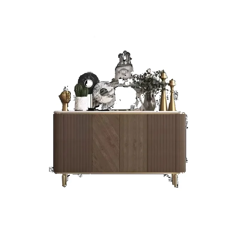 Light luxury Italian side cabinet Living room modern stainless steel locker