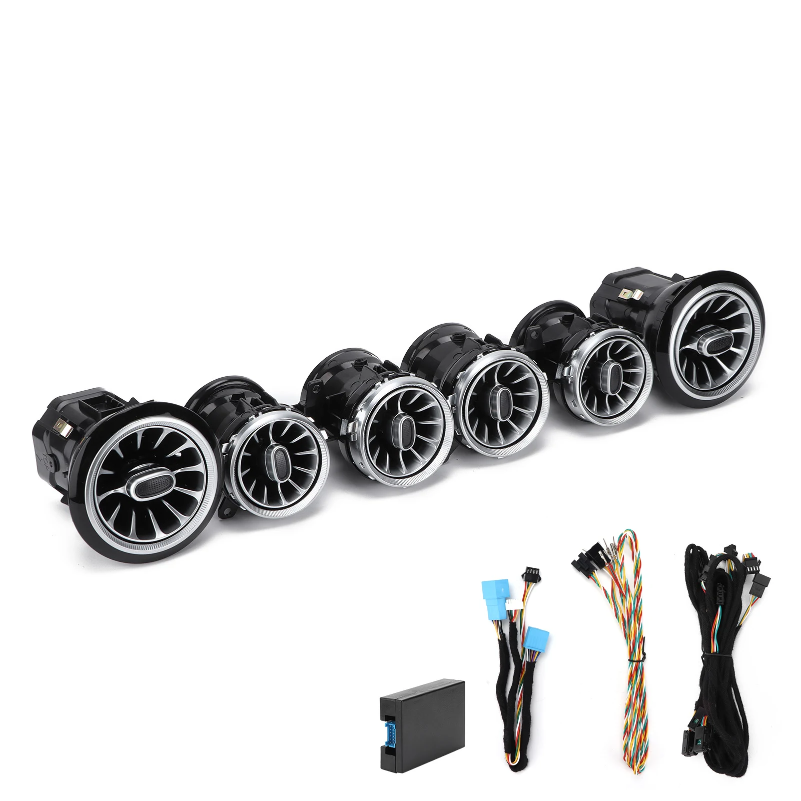 6 Stuks 64 Kleur Front Led Turbine Air Vent Omgevingslicht Kit Vervanging Voor MercedesBenz Eclass W213 C238 20172021