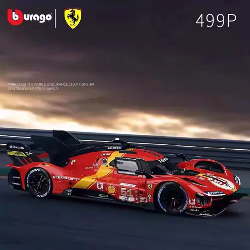 Bburago 1:18 24 heures du mans champion car ferrari 499p #50 #51 legierung rennwagen modell kollektion druckguss modell auto geschenk