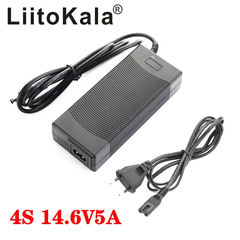 LiitoKala-cargador de batería LiFePO4, 14,6 V, 5A, 4S, 14,4 V, 12V, entrada de batería 100-240V, seguridad estable