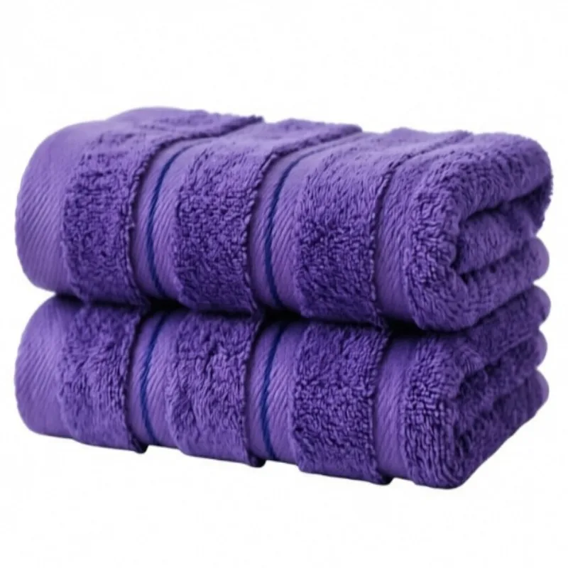 2pcs 50x100cm Purple Cotton Bathroom Students Towels Hotel Quality Quick-Dry Thick Bath Towels for Adults Gift
