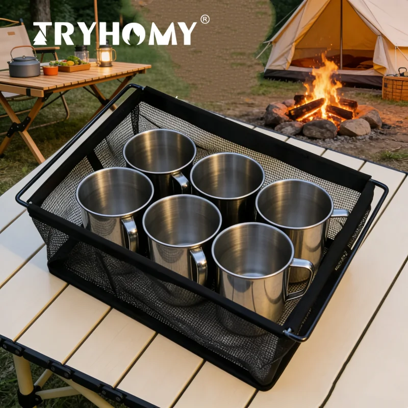 Tryhomy Igt 1  Unit Basket Drain Basket Net Pocket Storage Mesh Basket  for  IGT Tables Camping Outdoor Picnic Travel Supplies