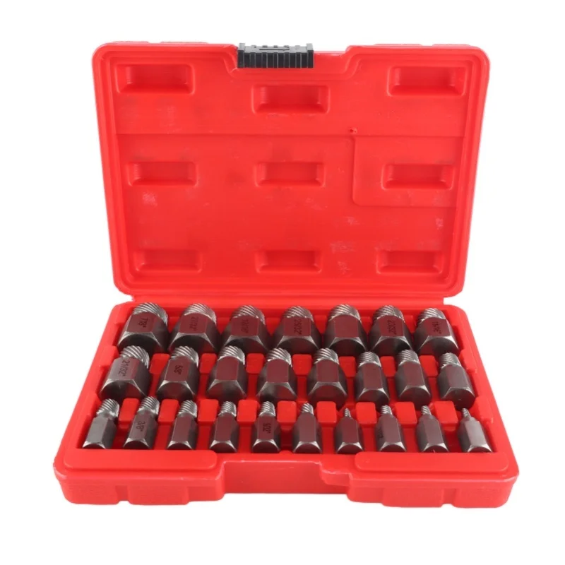 

25PCS Damaged Screw Extractor Kit Chrome Molybdenum Steel Hex Bolt Stud Extractor For Removing
