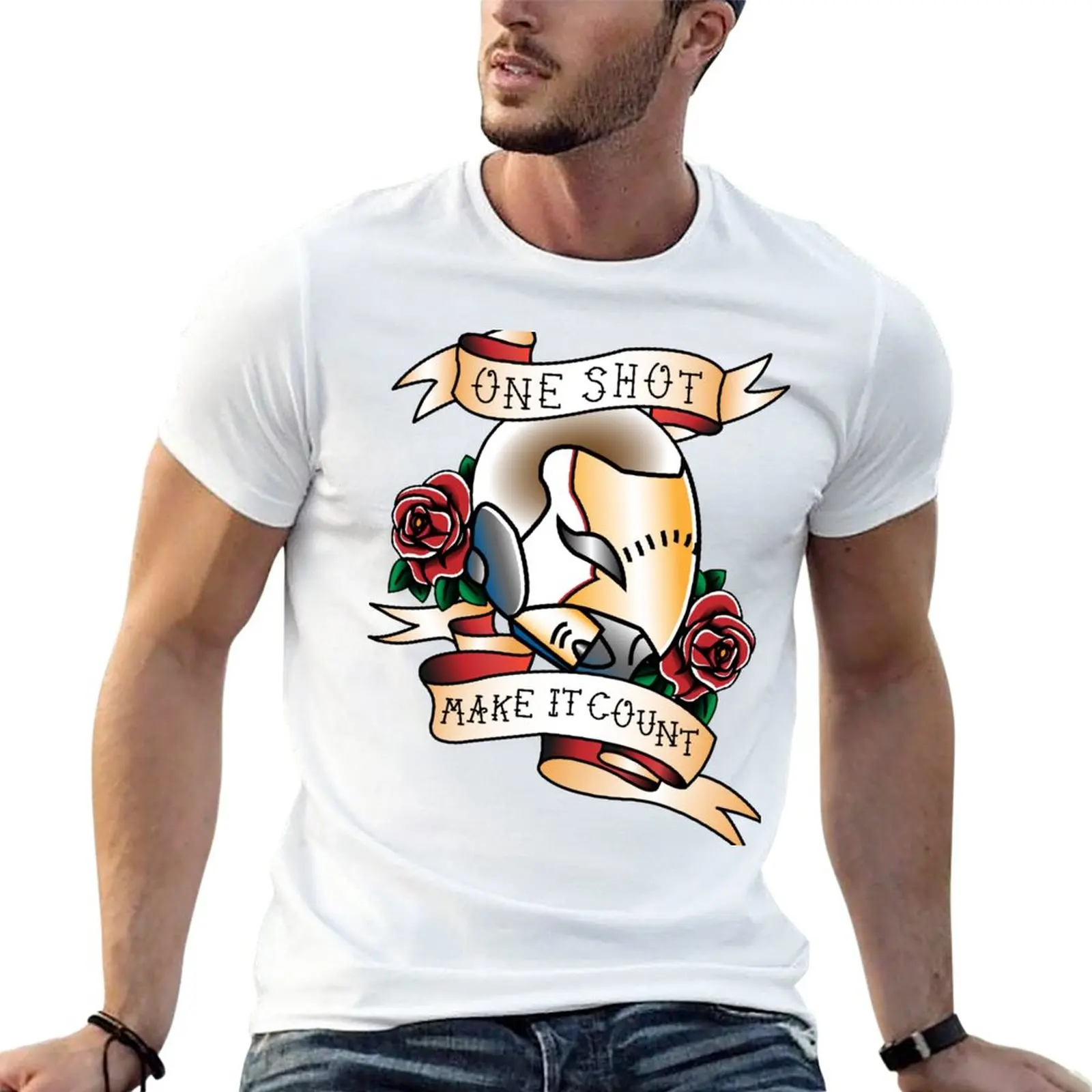 One Shot T-Shirt customized t shirts aesthetic clothes hippie clothes Tee shirt big and tall t shirts for men