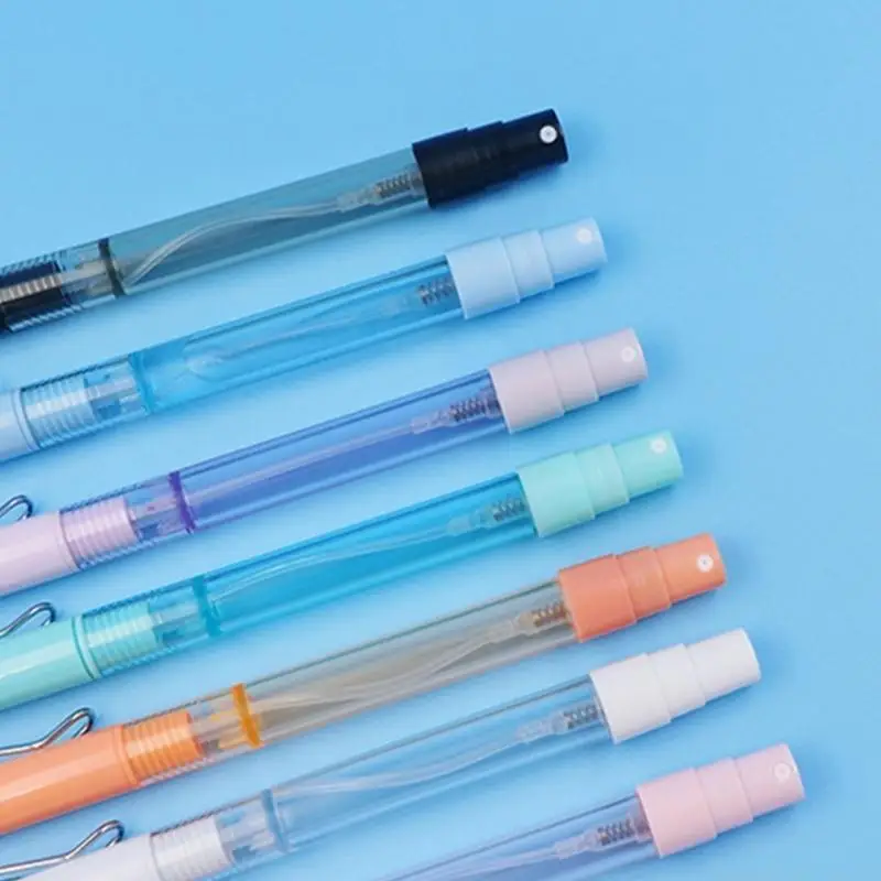 6 Pcs 0.5mm Gel Pen Neutral Pen Sprays Stationery Pen Writing Pen Gel Pen Refillable Bottle Pump Sprayer