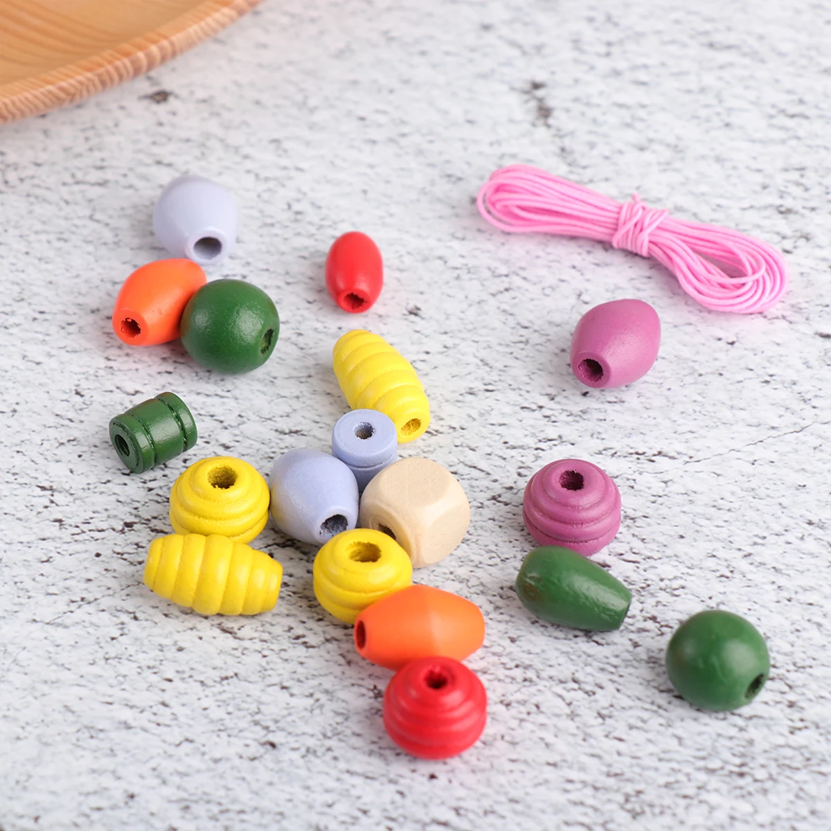 

Wooden Beading Material EcoFriendly Intellectual Development Amblyopia Training DIY String Beads Toys Puzzle Creativity