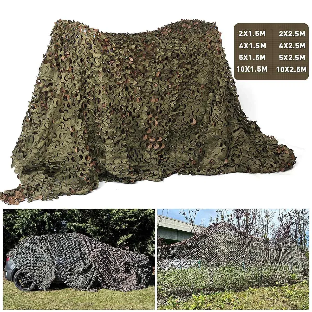 Outdoors Camouflage Hiding Net Army Military Camo Net Car Cover Sunshade Tent Blinds Netting Military Photography Jungle Concea