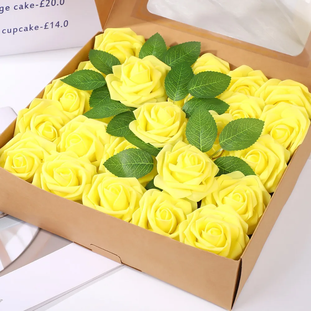 25 Stück künstliche Rosenblumen aus Schaumstoff, künstliche Blumen für Valentinstag, DIY-Geschenke, Ornament, Hochzeit, Heirat, Dekoration, Heimdekoration – Detail 22