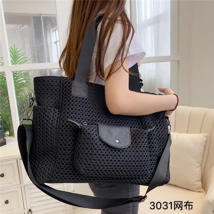 2020 New Women\'s Bag Large Capacity Shoulder Bag Lightweight Oxford Short-distance Travel Bag Fashion Mesh Bag Handbag