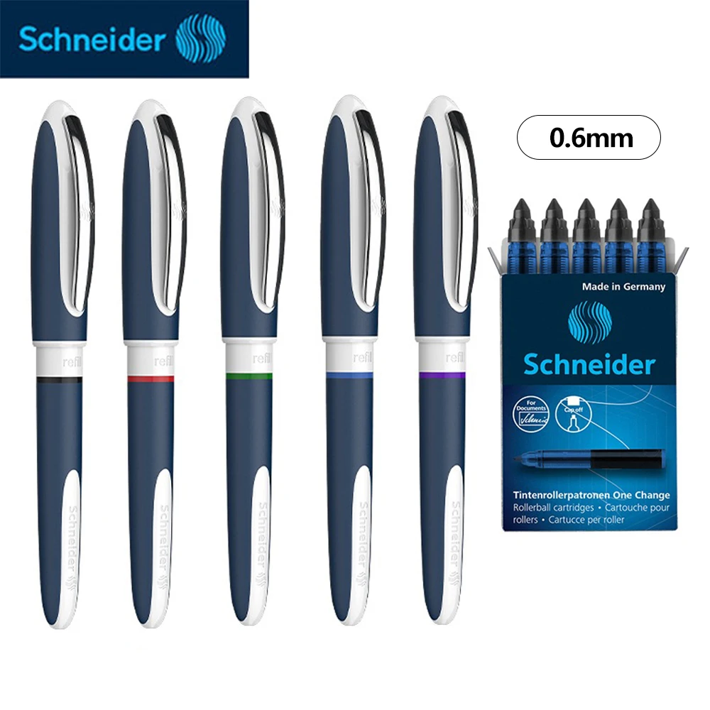New German Schneider Gel Pen 0.6mm One Change Large Capacity Super Smooth Straight Liquid Writing Signature Office Supplies