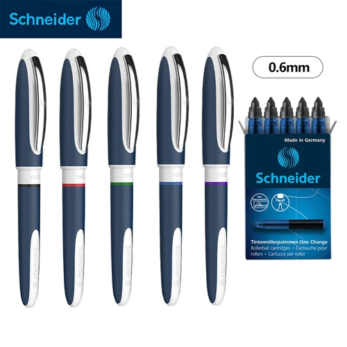 Nueva pluma de Gel alemana Schneider de 0,6mm, un cambio, gran capacidad, súper suave, recta, escritura líquida, firma, suministros de oficina