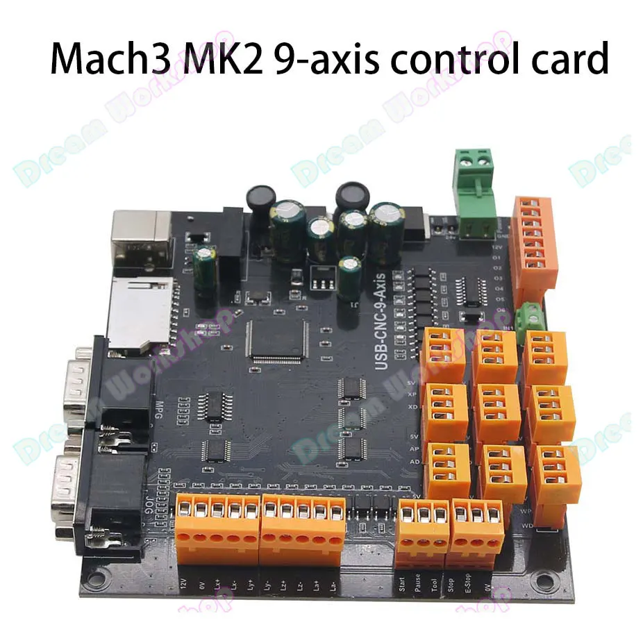 USB CNC Control Board, Stepper Motor Controller, Breakout Board, Supports offline Operation, Mach3, 4Axis, 9Axis, 100KHz