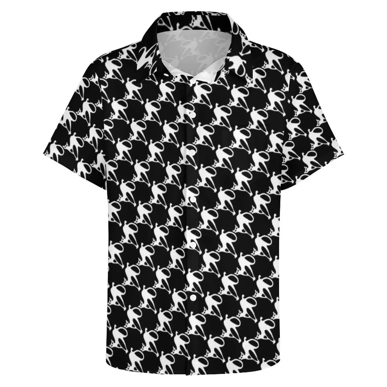 Bonito branco gatos camisa de férias homens dia das bruxas imprimir camisas casuais verão manga curta padrão engraçado blusas grandes dimensões presente ideia