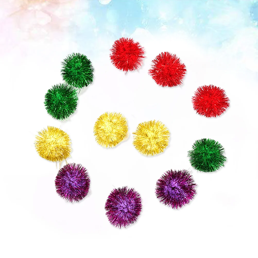 30 PCS Colorful Mini Sparky Glitter Tinsel Balls Small Pom Ball For Cat Toys (Mixed Colors) Cat Balls