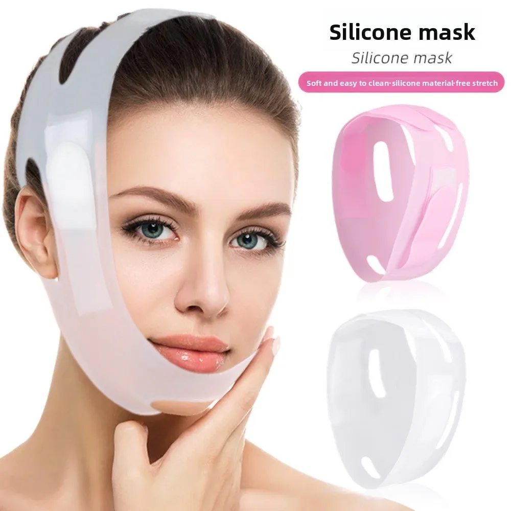 Cintura per il viso in silicone Maschera antirughe Elasticità Lift Maschera ovale Riutilizzabile Scolpire il viso Cintura dimagrante V Face