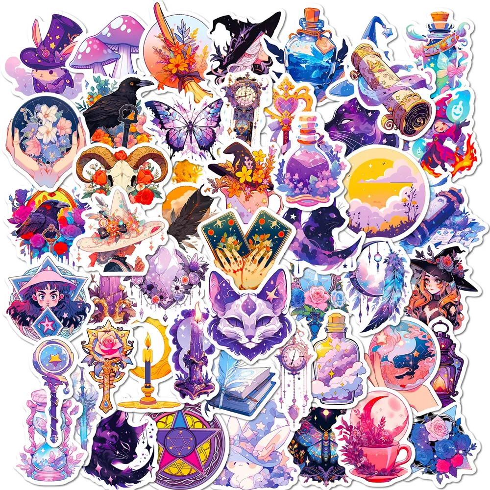 10/30/50PCS Lavender Cartoon Small Fresh Personality Creative Sticker Desk Refrigerator  Skateboard Waterproof Guitar  Wholesale