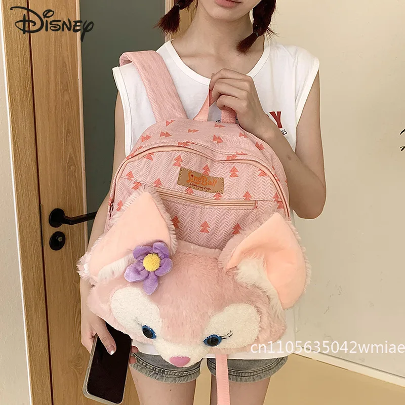 Disney 2025 New Women's Backpack High Quality Casual Lightweight Travel Backpack Fashionable Simple Versatile Girl Doll Backpack