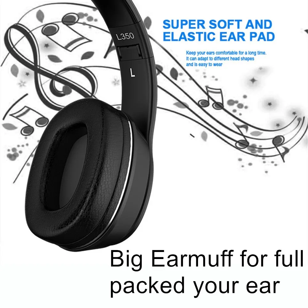 سماعة أذن بلوتوث من Shoumi، غطاء أذن أكبر، سماعة رأس لاسلكية حقيقية قابلة للطي، حزمة كاملة من خوذة الأذن مع ميكروفون