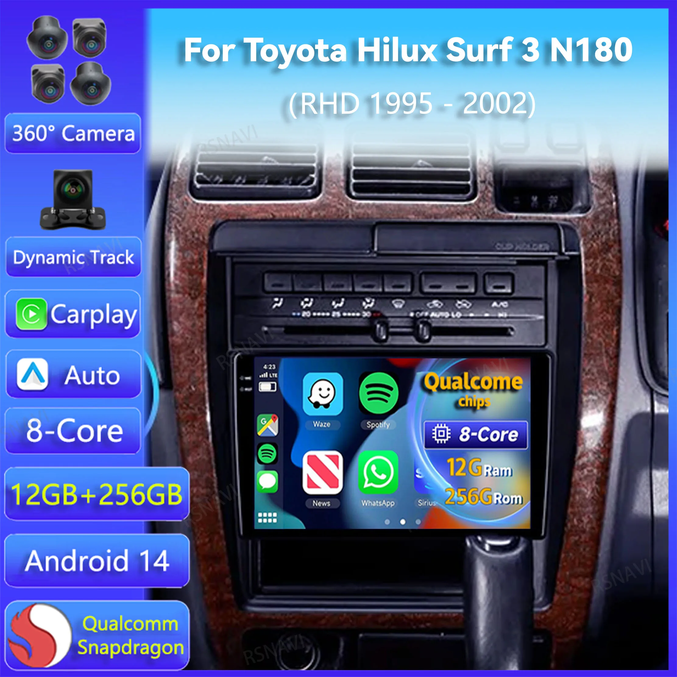 

Android 14 Car Radio For Toyota Hilux Surf 3 N180 1995 - 2002 Right hand drive Carplay Auto DSP 2Din Player Video Stereo WIFI+4G
