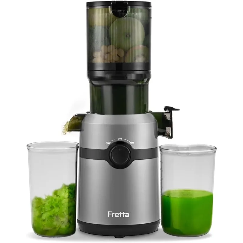 

Cold Press Juicer Machines,Fretta Slow Masticating Juicer Machines with 4.25" Large Feed Chute,Fit Whole Fruits & Vegetables