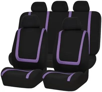 

Чехлы для автомобильных сидений BELOMI - дышащие, универсальные, подходят для легковых автомобилей, грузовиков, внедорожников - черный/фиолетовый