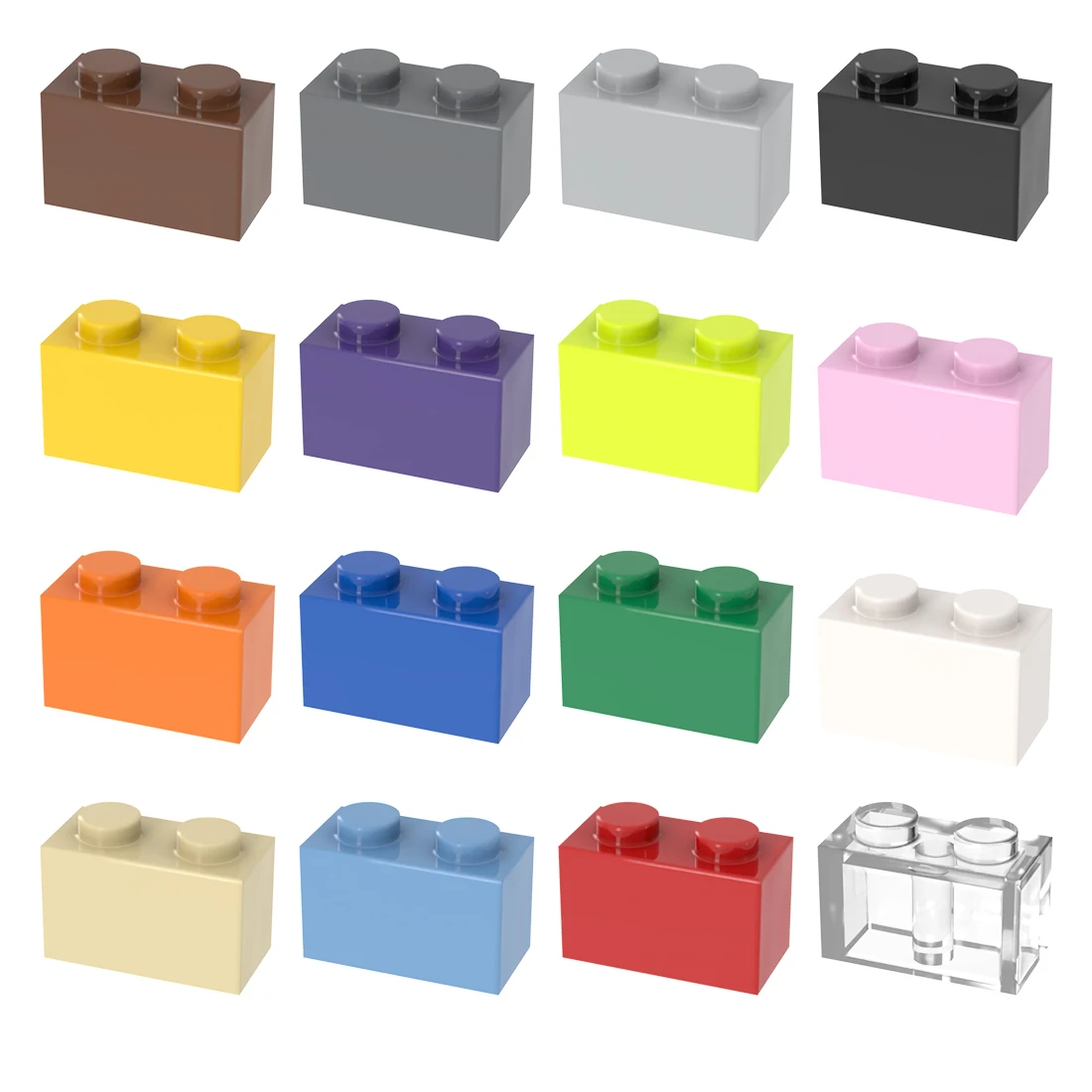 [FunBrick] 20/50/100PCS 1x2 Brick DIY Building Blocks Thick Figures Bricks Dots Creative Compatible With 3004 Toy f
