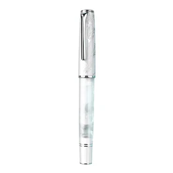 Hongdian N8 Resin Fountain Pen Beautiful Feather Cap Ink Pen EF/F/M/Long Knife Nib White Smooth Writing Office Gift Pen