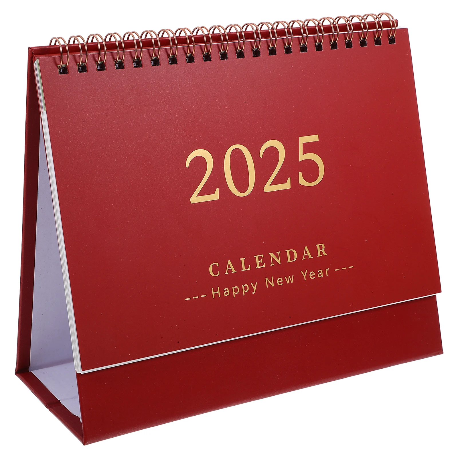 

English Version Desk Calendar 2024 2025 Lightweight White Small Spiral Office Supply Decorative Month Table Top
