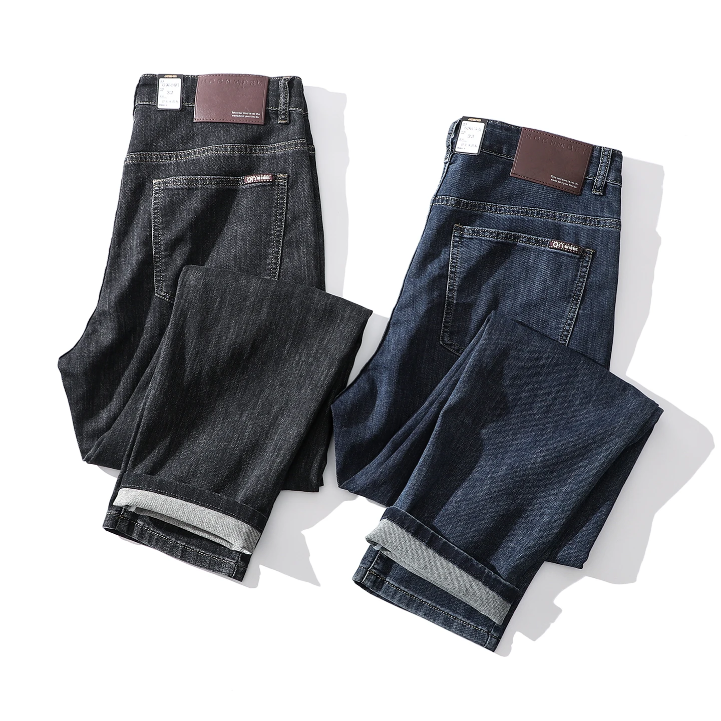 

Мужские повседневные джинсы прямого кроя для города, весна 2026, из денима с микроэластаном, хлопок/полиэстер, комфортные, дышащие