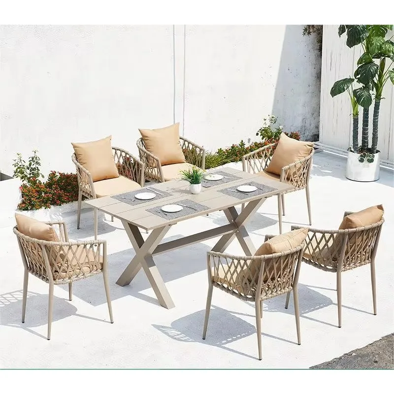 Durable garden patio furniture modern school bench and table set