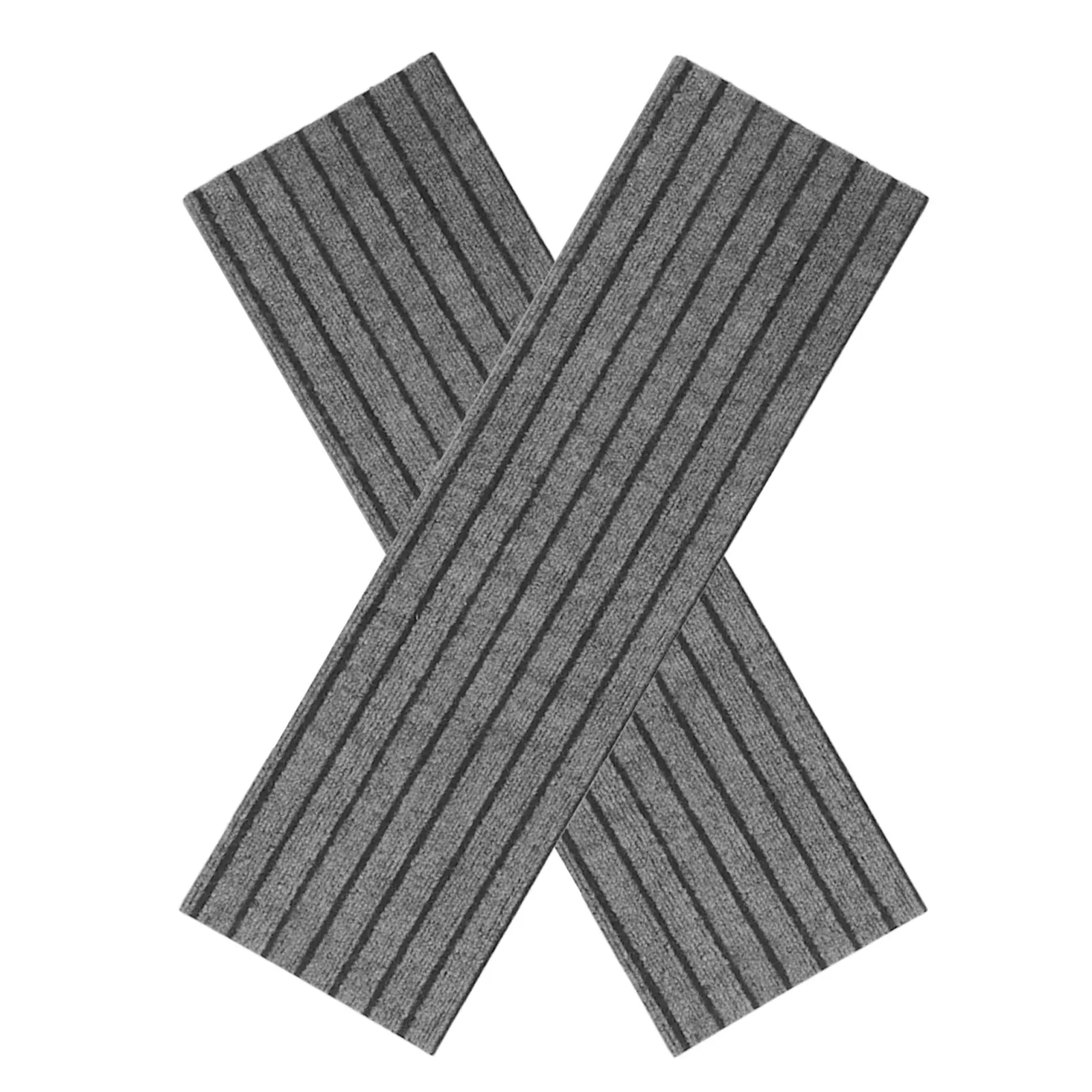 2Pcs Non Slip Outdoor Stair Treads Peel Stick Ribbed Carpet 35.4x11.8 Inch Winter Snow Step Mats Entry Stair Thread Nonslip