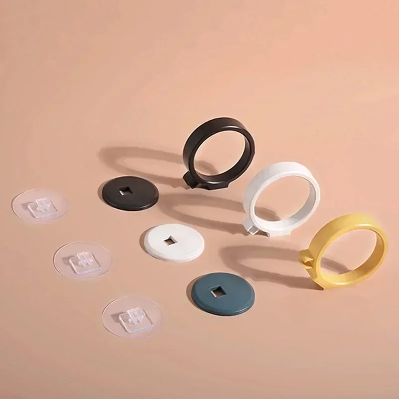 حامل مكواة فرد الشعر، رف مثبت على الحائط مع غراء خلفي قوي للحمام بدون سلك حفر، لاصق قوي