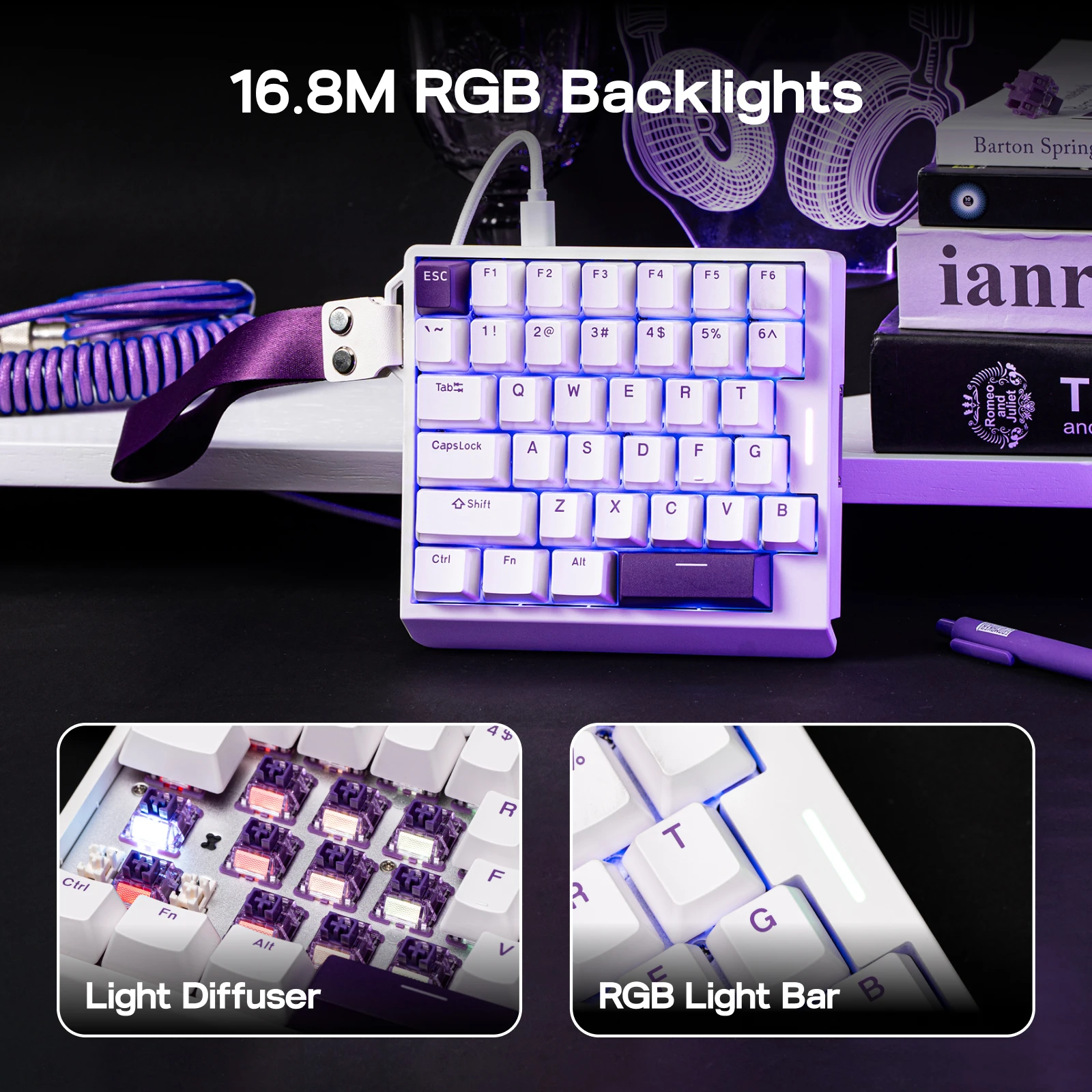 EPOMAKER HE30 Wired Only 30% One-Handed Gaming Keyboard with 8000Hz Polling Rate & Hall Effect Magnetic Switch/SOCD/DKS/MT